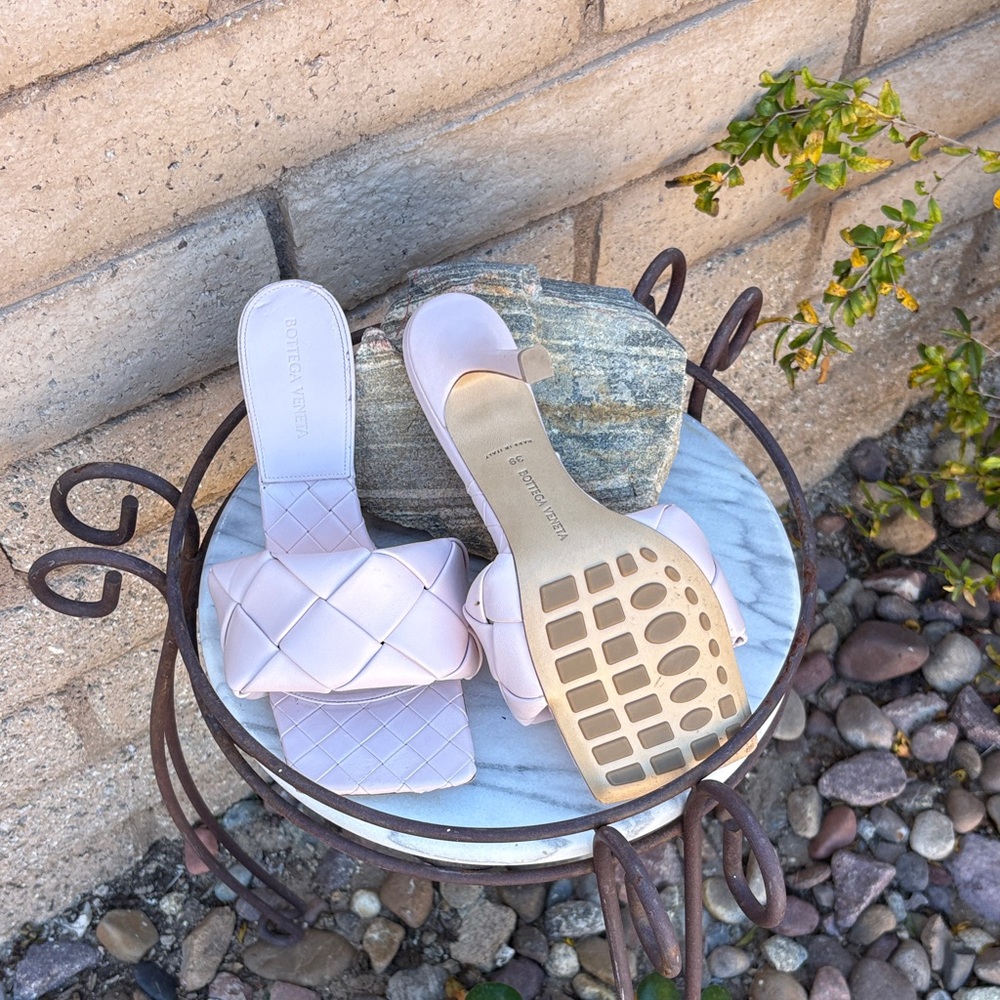 Bottega Veneta Pink Quilted Sandals